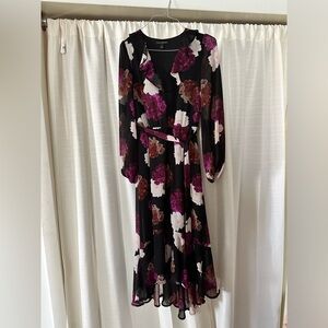 Banana Republic floral ruffle midi dress